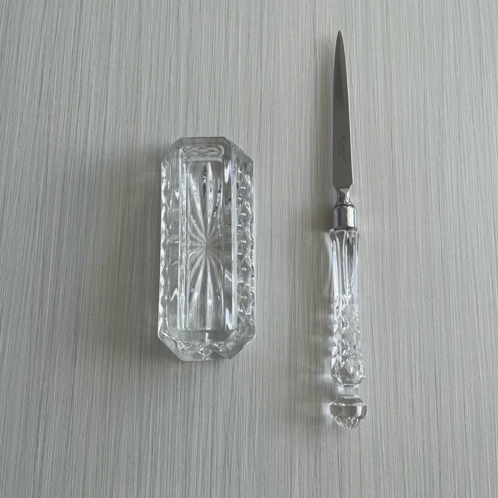 Crystal card holder & letter opener - Picture 1 of 10
